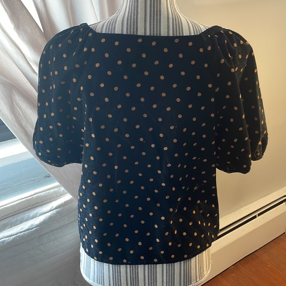 Madewell Corduroy Cropped Top with bubble sleeves - Picture 2 of 8